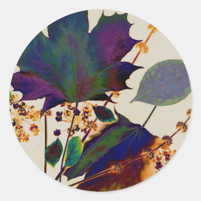 Sticker Rond Autumn Leaves (Devant)