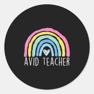 Sticker Rond Avancement d'un enseignant avide par l'appréciatio