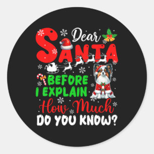 Sticker Rond Avant D'Expliquer Combien Vous Connaissez Xmas Pap