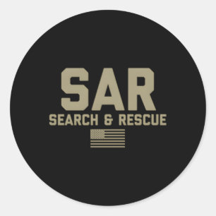 Sticker Rond Avant Recherche Et Secourir Drapeau Américain Sar