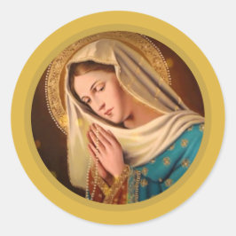Sticker Rond Ave Maria ... Vierge Marie