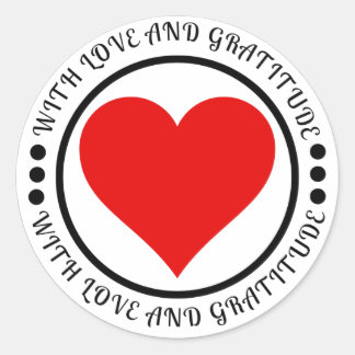 Sticker Rond Avec amour et gratitude