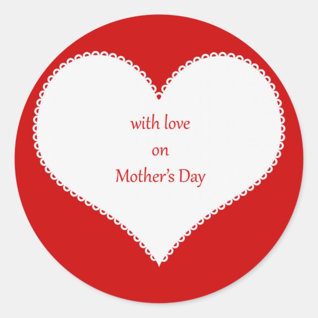 Sticker Rond Avec amour pour la fête des mères (Devant)