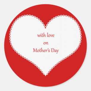 Sticker Rond Avec amour pour la fête des mères