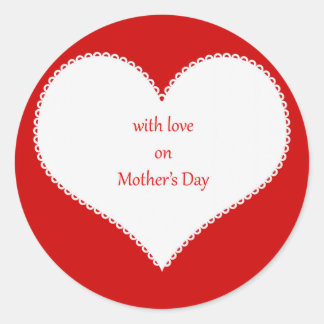 Sticker Rond Avec amour pour la fête des mères