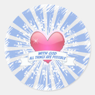 Sticker Rond Avec Dieu, tout est possible