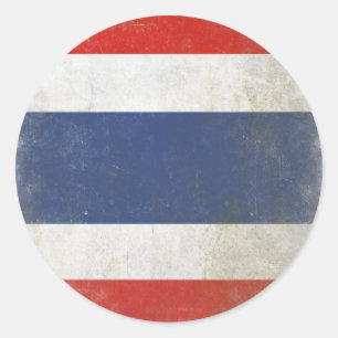 Sticker rond avec Distressed Thailand