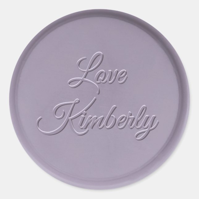 Sticker Rond Avec l'Autocollant de cire Love Lavender (Devant)