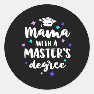 Sticker Rond Avec un Master Diplôme Cérémonie de Graduation Mam