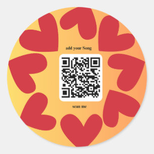 Sticker Rond Avec une chanson personnelle par code QR