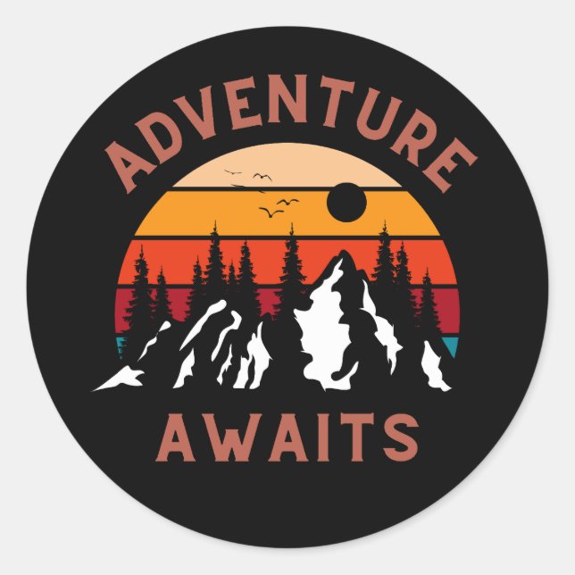 Sticker Rond Aventure Attend (Devant)