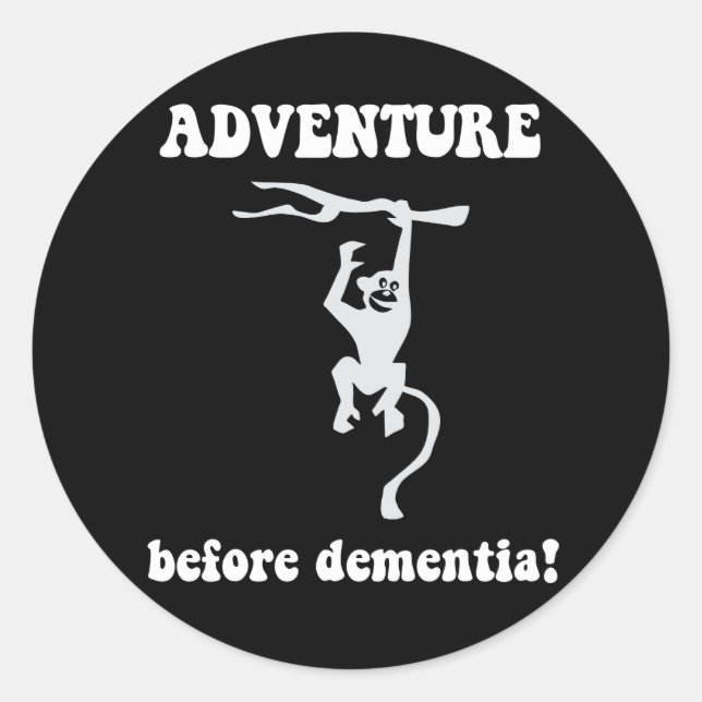 Sticker Rond aventure avant la démence (Devant)