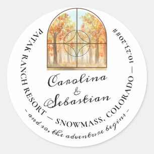 Sticker Rond Aventure Commencer Rocky Mountain Destination Mari