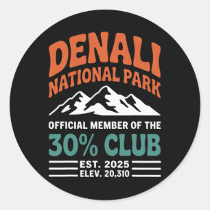 Sticker Rond Aventure de randonnée Denali 30 Pour Cent Club Est