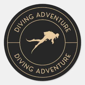 Sticker Rond Aventure plongée sous-marine