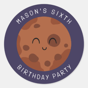 Sticker Rond Aventure spatiale Anniversaire Enfants Enjoués Jol