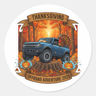 Sticker Rond Aventure tout-terrain de Thanksgiving 2025
