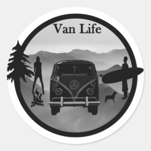 Sticker Rond Aventures de Van Life