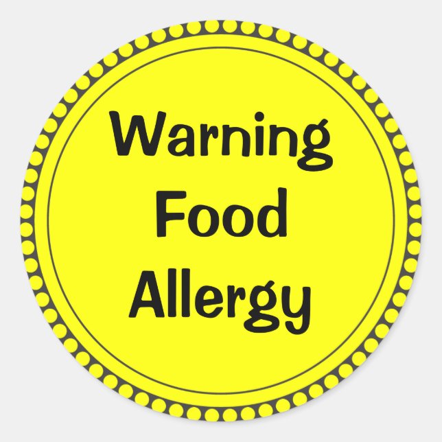 Sticker Rond Avertissement Allergie alimentaire (Devant)