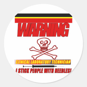 STICKER ROND AVERTISSEMENT CLINIQUE LABORATOIRE TECHNIQUE - JE 