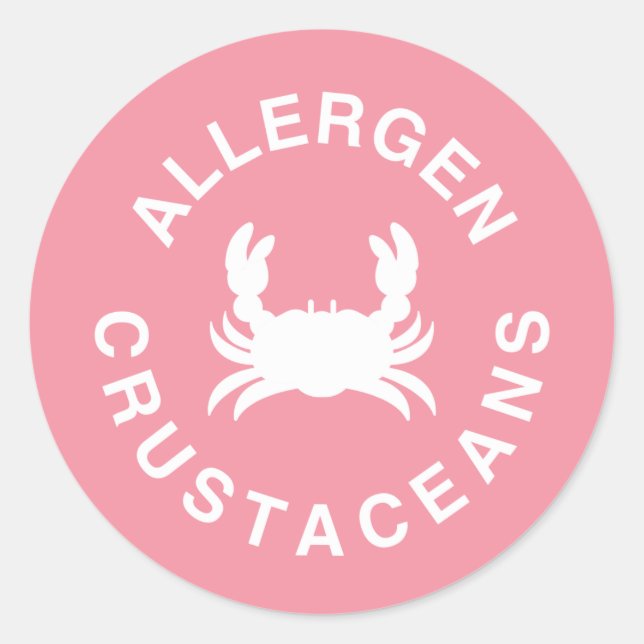 Sticker Rond Avertissement d'allergène crustacés (Devant)