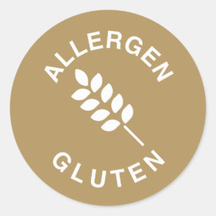 Sticker Rond Avertissement d'allergie au gluten