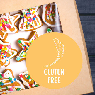 Sticker Rond Avertissement d'allergie de boulangerie sans glute