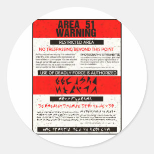 Sticker Rond Avertissement de la zone 51