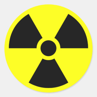 STICKER ROND AVERTISSEMENT DE RADIATION