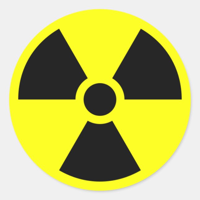 STICKER ROND AVERTISSEMENT DE RADIATION (Devant)