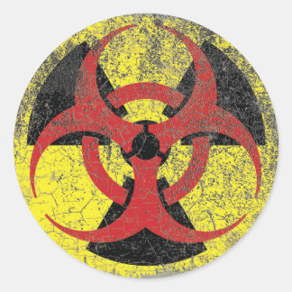 Sticker Rond Avertissement de radiation de risque biologique