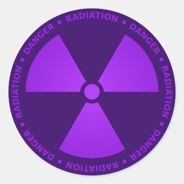 Sticker Rond Avertissement de rayonnement violet (Devant)