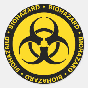 Sticker Rond Avertissement de risque biologique