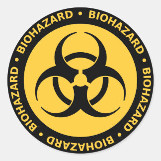 Sticker Rond Avertissement de risque biologique
