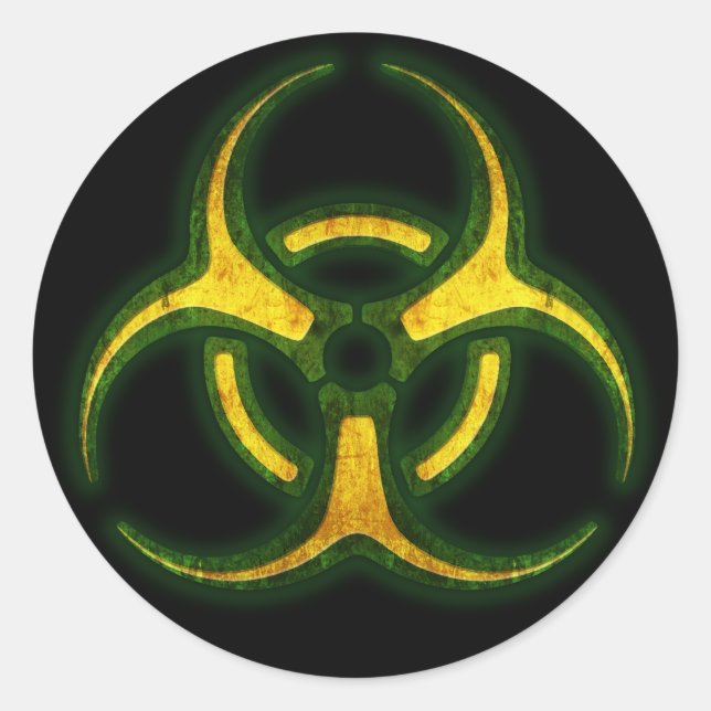 Sticker Rond Avertissement de zombie bibidanger (Devant)