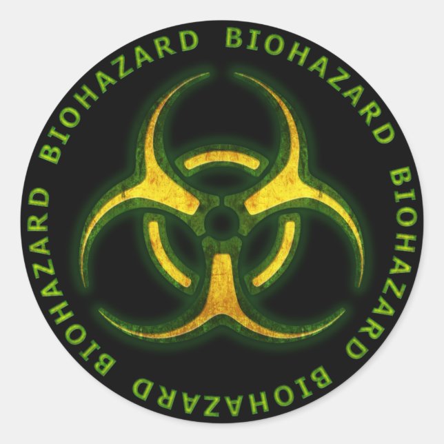 Sticker Rond Avertissement de zombie bibidanger (Devant)