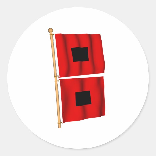 Sticker Rond Avertissement d'ouragan (Devant)