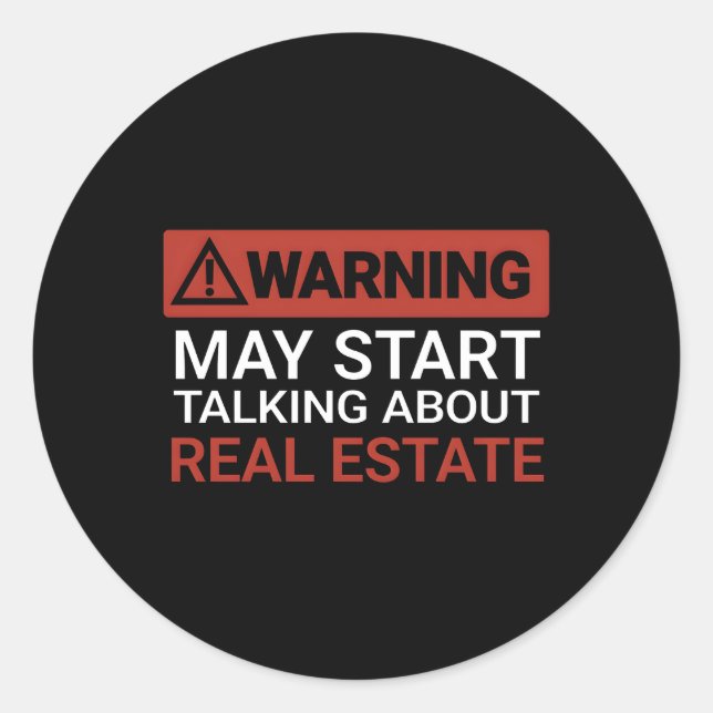 Sticker Rond Avertissement May St Parler De Immobilier (Devant)