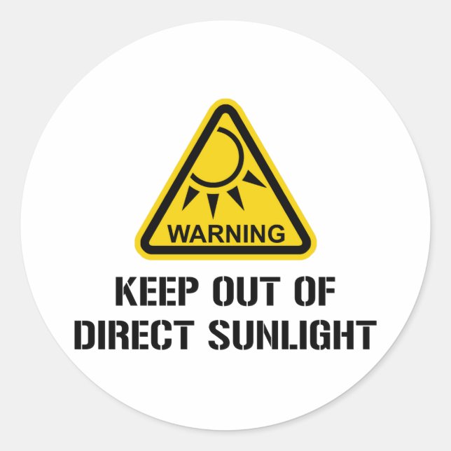Sticker Rond AVERTISSEMENT - Ne pas entrer dans la lumière dire (Devant)