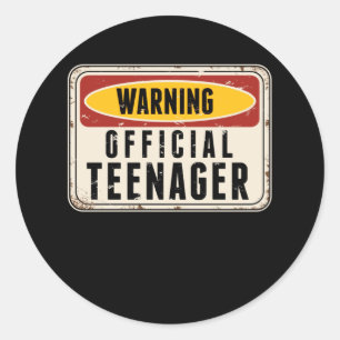 Sticker Rond Avertissement Officiel Jeune Garçons Filles 13e a