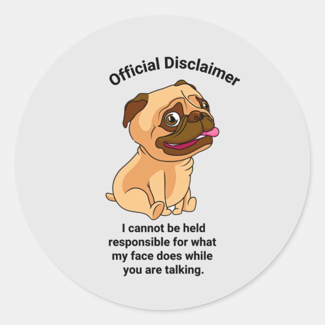 Sticker Rond Avertissement officiel Mon visage (Devant)