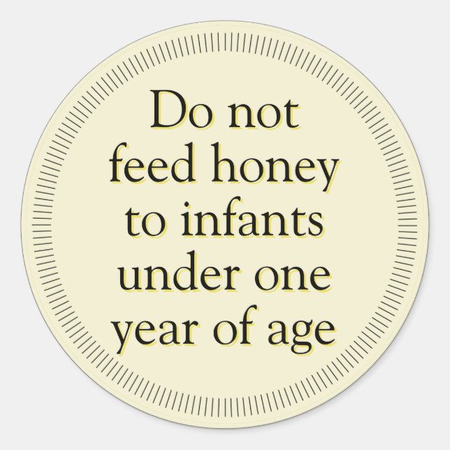 Sticker Rond Avertissement pour bébé miel (Devant)