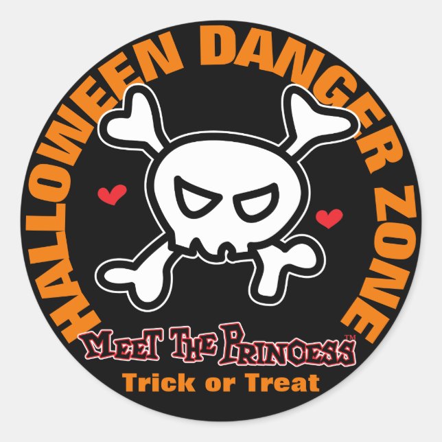 Sticker Rond Avertissement Princesse (Devant)