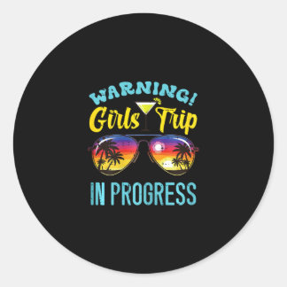 Sticker Rond Avertissement Progression du voyage des filles Cél