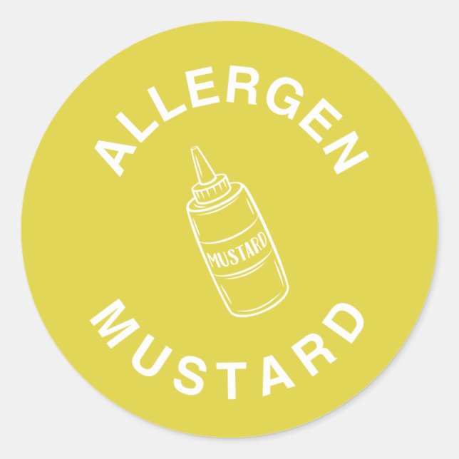 Sticker Rond Avertissement sur l'allergie alimentaire "Contient (Devant)