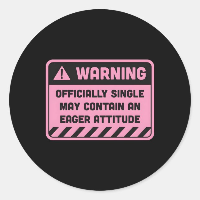 Sticker Rond Avertissement Une Seule Peut Contenir Une Attitude (Devant)