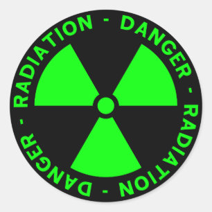 Sticker Rond Avertissement vert de rayonnement