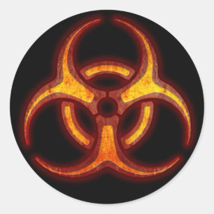 Sticker Rond Avertissement zombie par risque biologique