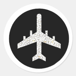 STICKER ROND AVION