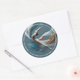 Sticker Rond Avion Air Yoga Instructeur Pilates Fitness
